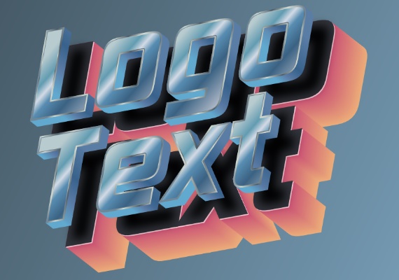 Красивый 3д ретро текст шрифт в стиле retro